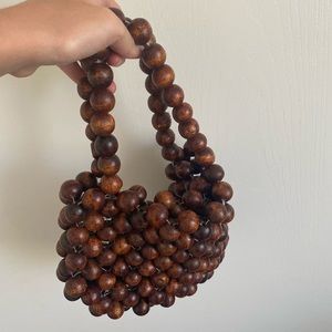 Brown beaded bag